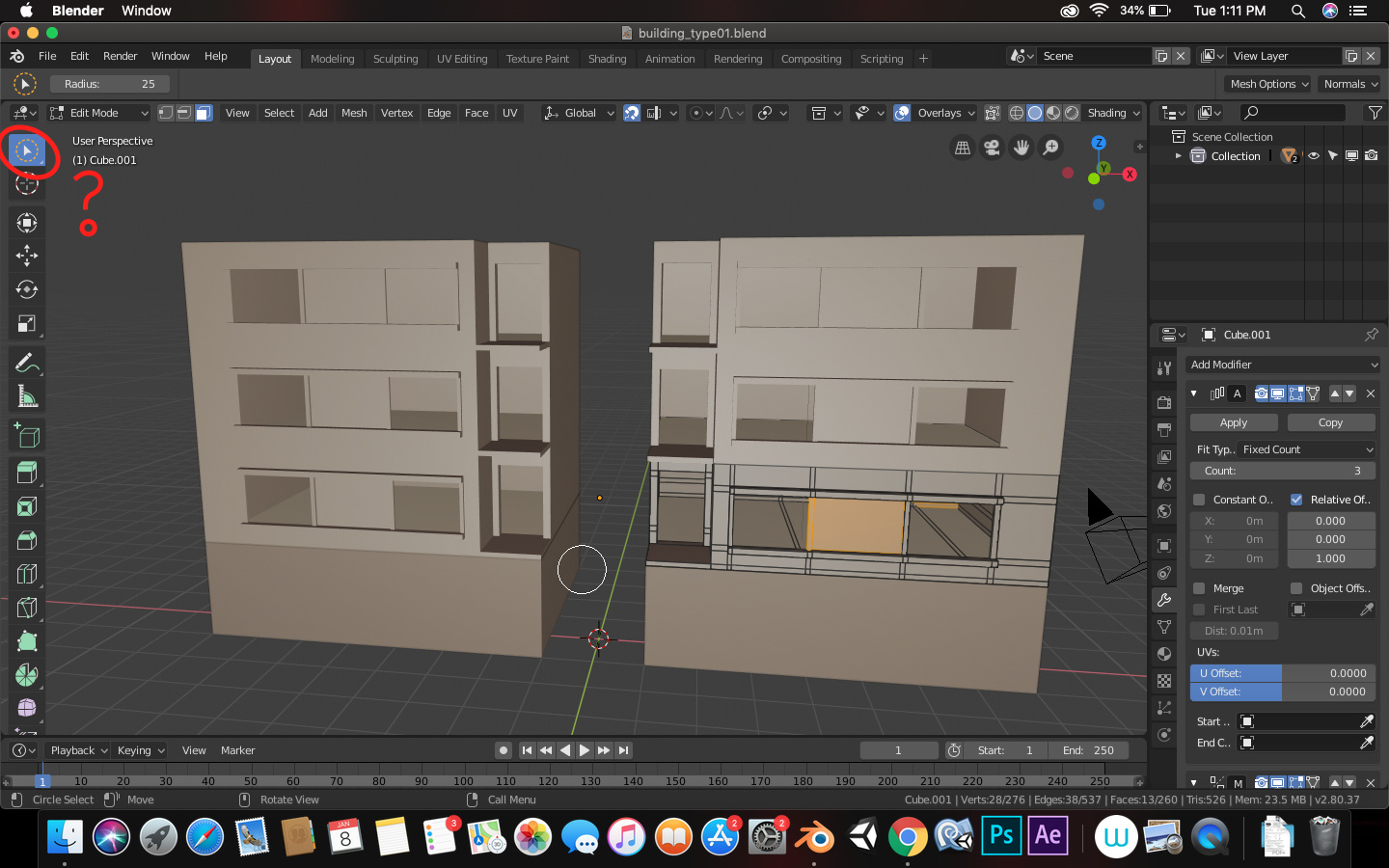 Blender 2.8 Unable to change circle select to normal click select