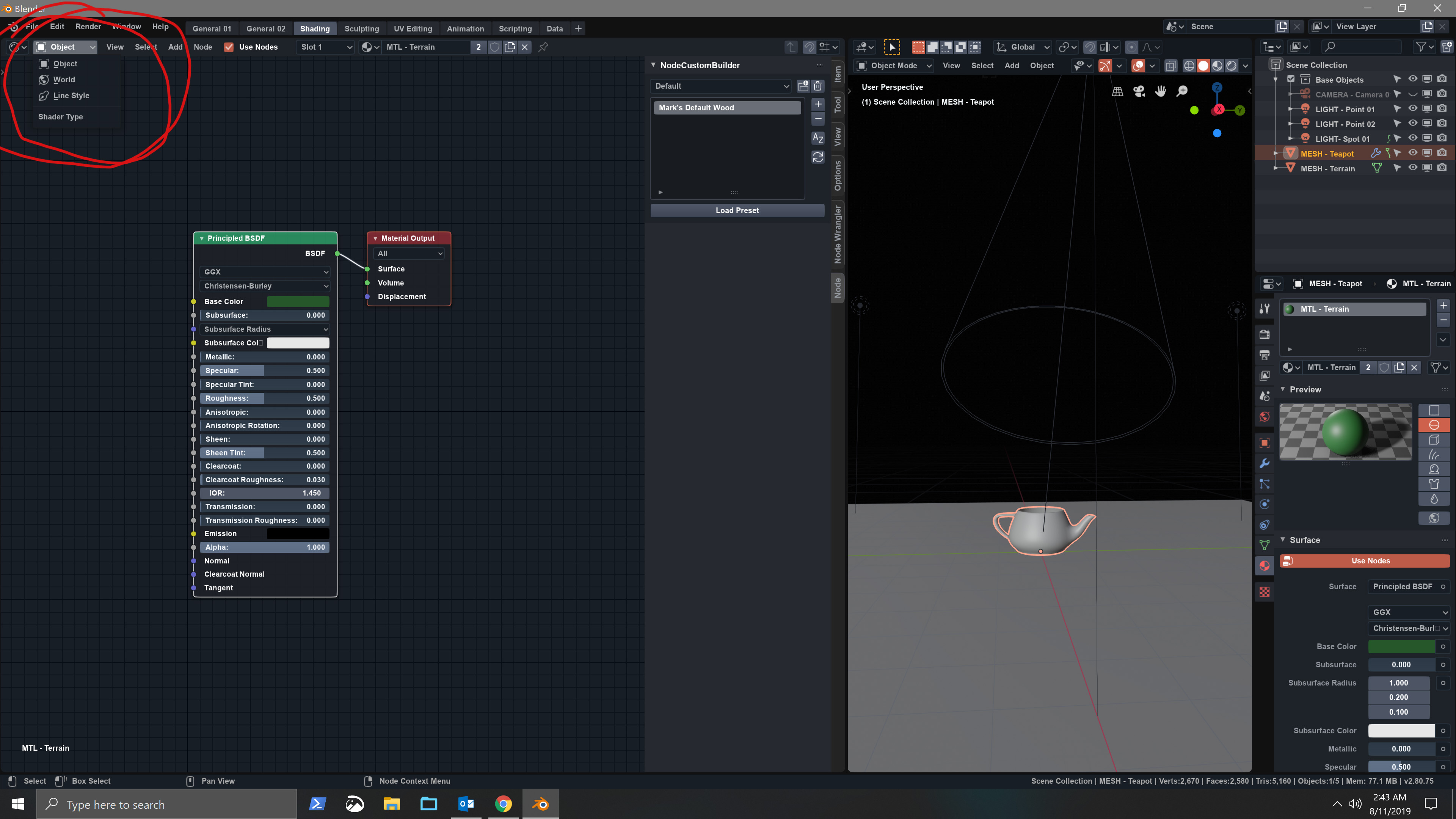 How to access the Texture tab for a regular Material or a World