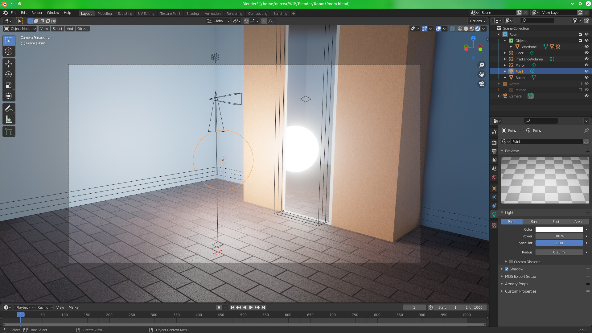 Eevee Light sources appear as bright orbs in reflections Lighting
