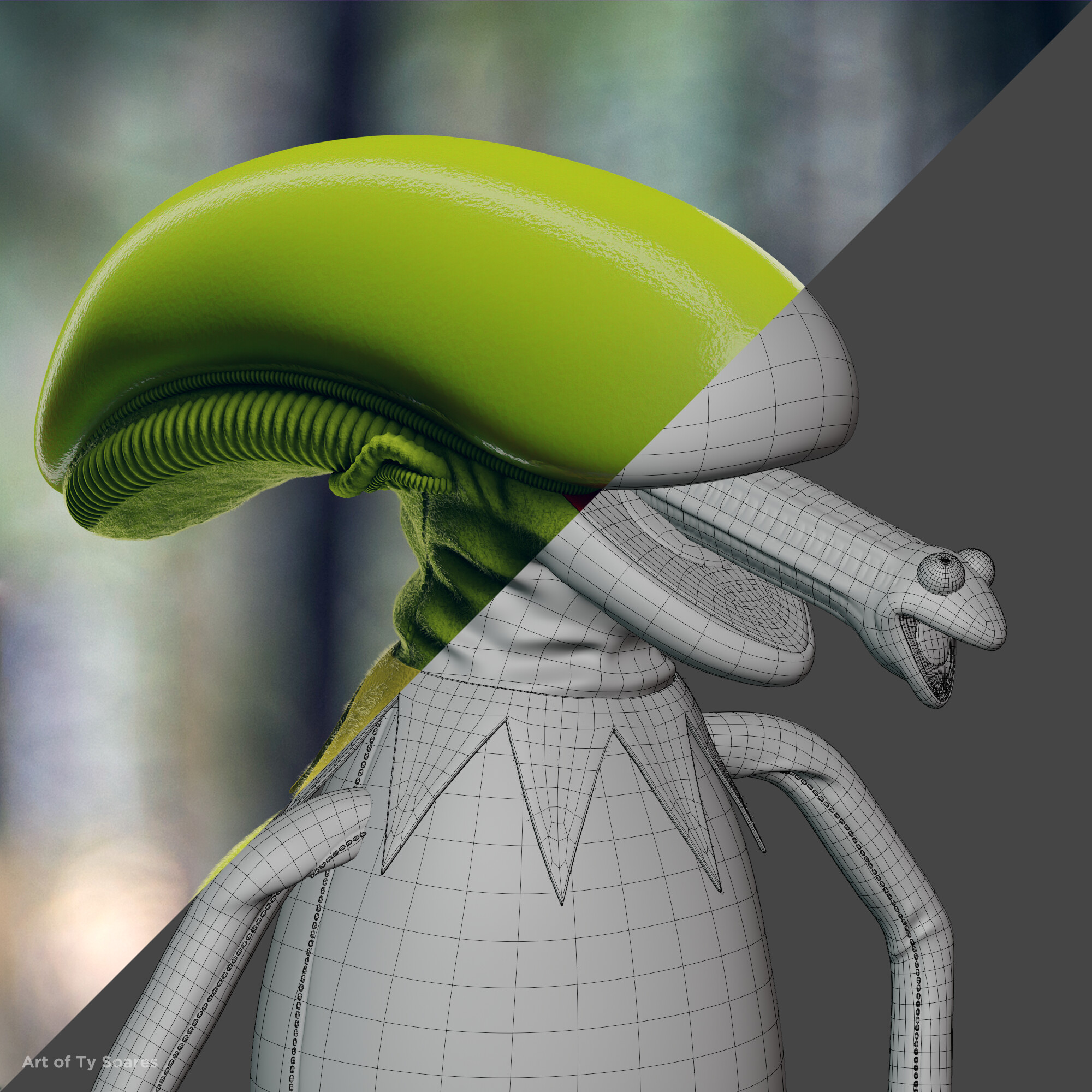 Xenomorph Kermit Finished Projects Blender Artists Community