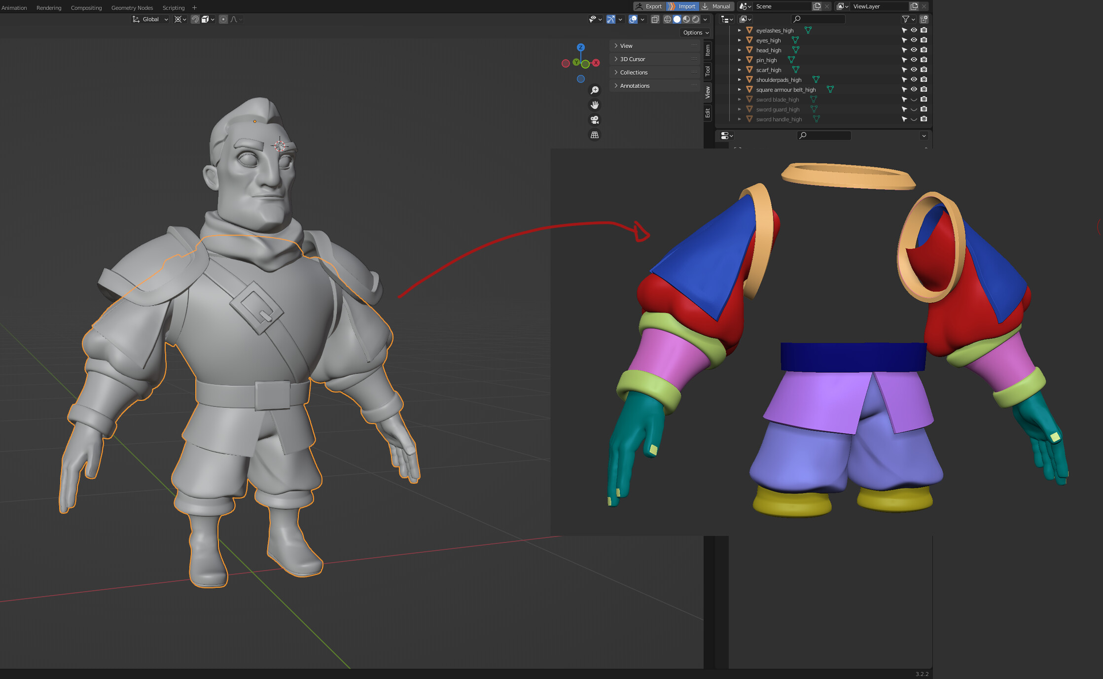 GOB bridge from Blender to Zbrush not exporting all parts Other