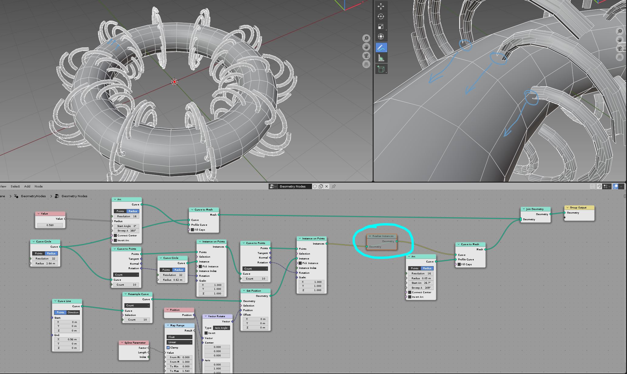 Geo nodes. Align instanced splines tilt to instance rotation? Modeling Blender Artists Community