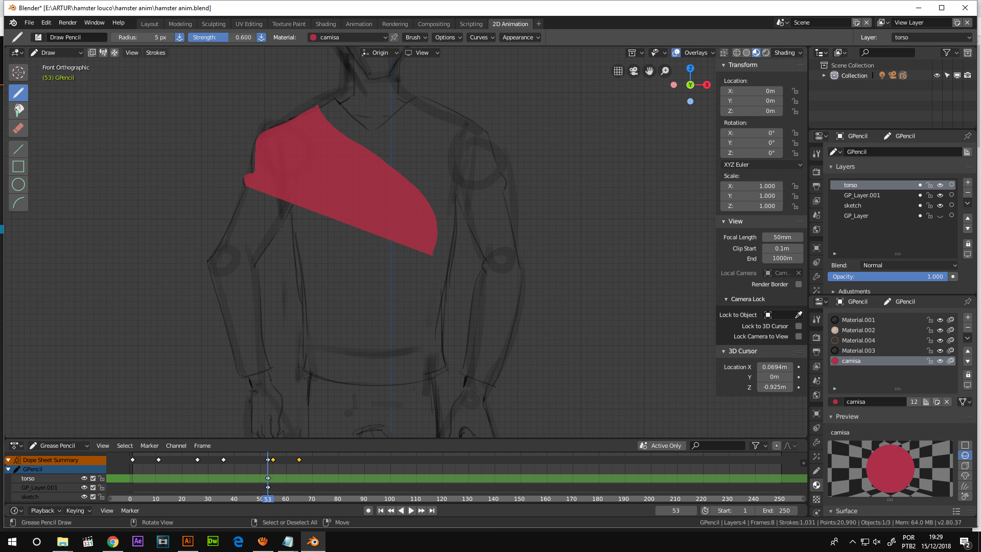 Can't see the brush/cursor while drawing in grease pencil 4 by