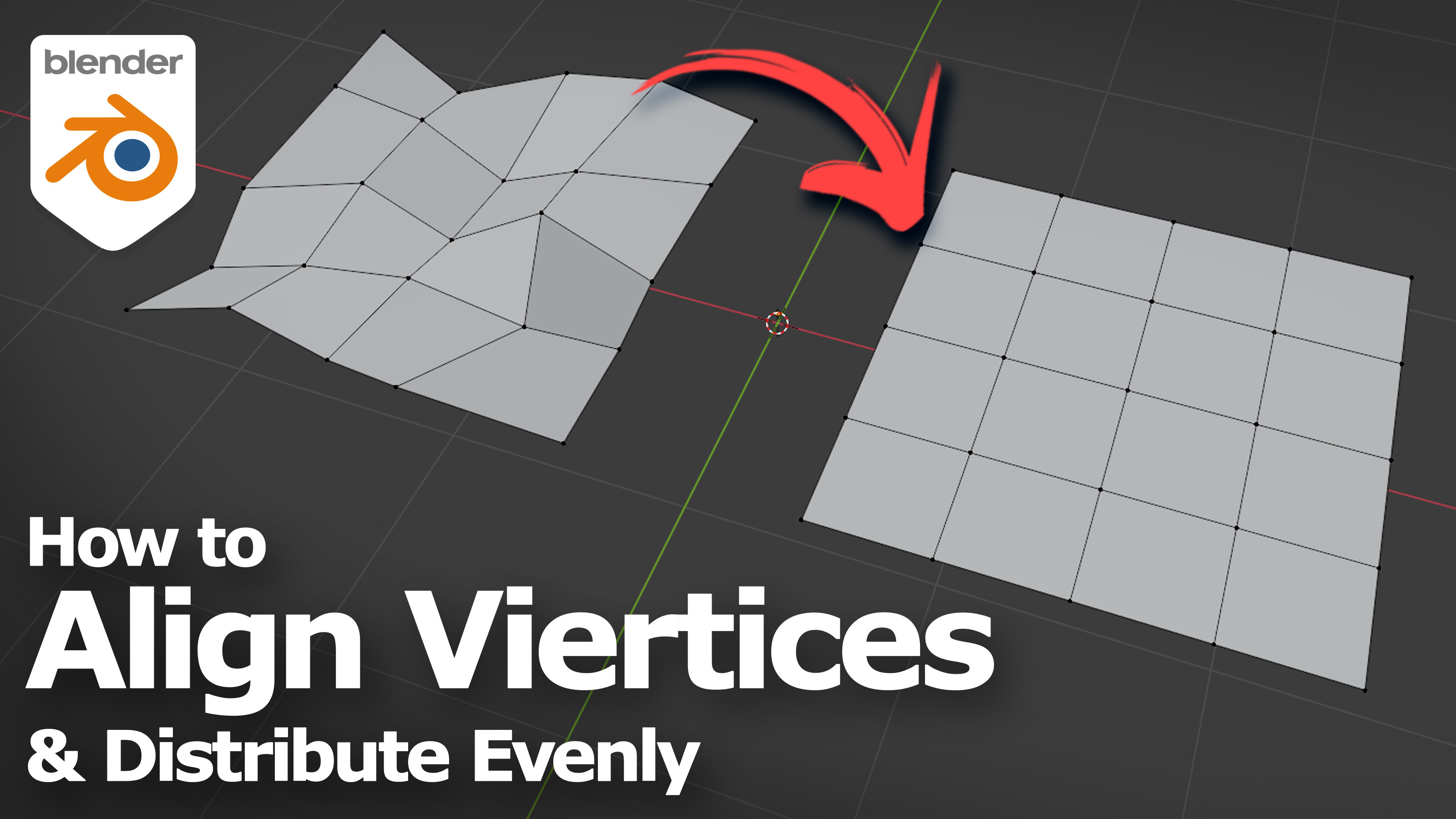 How to align vertices and distribute vertices in Blender Tutorials