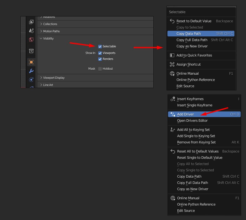 Add driver to selection box/property Animation and Rigging Blender