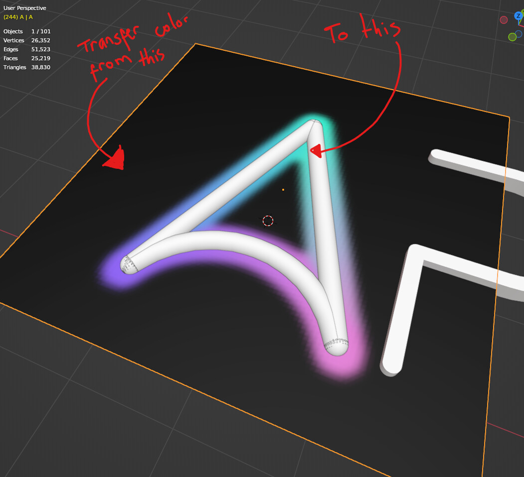 How can I transfer color attribute from one mesh to another with GN