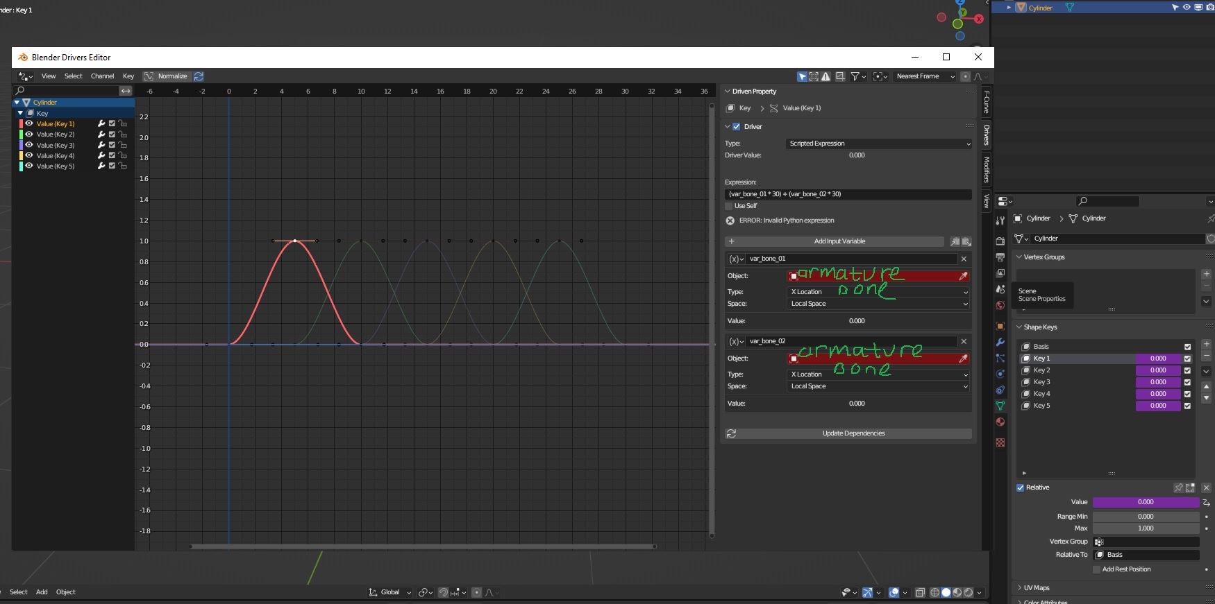 Is there any way to add multiple drivers to shape keys? Animation and