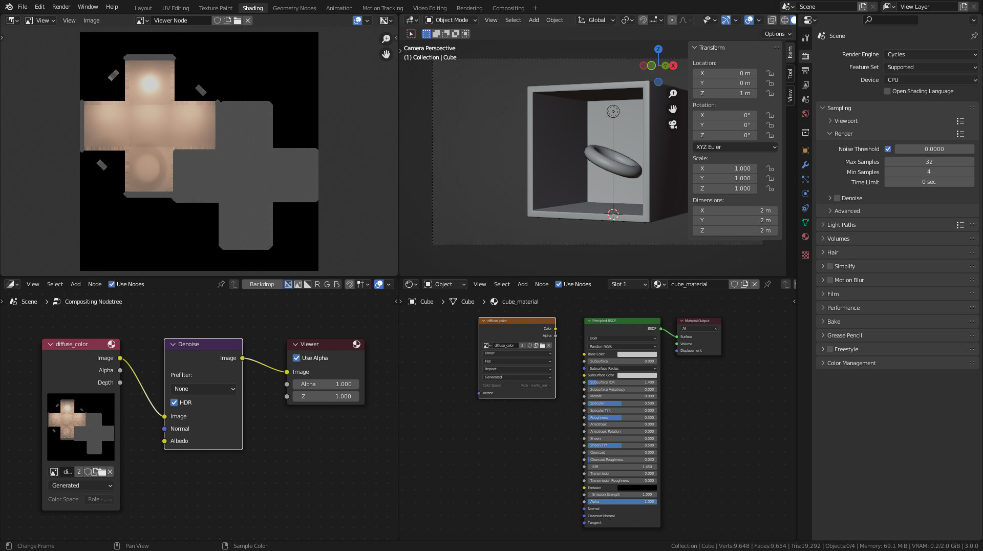 2048 Bake One Cube 4096 samples One Hour? Lighting and Rendering Blender Artists Community