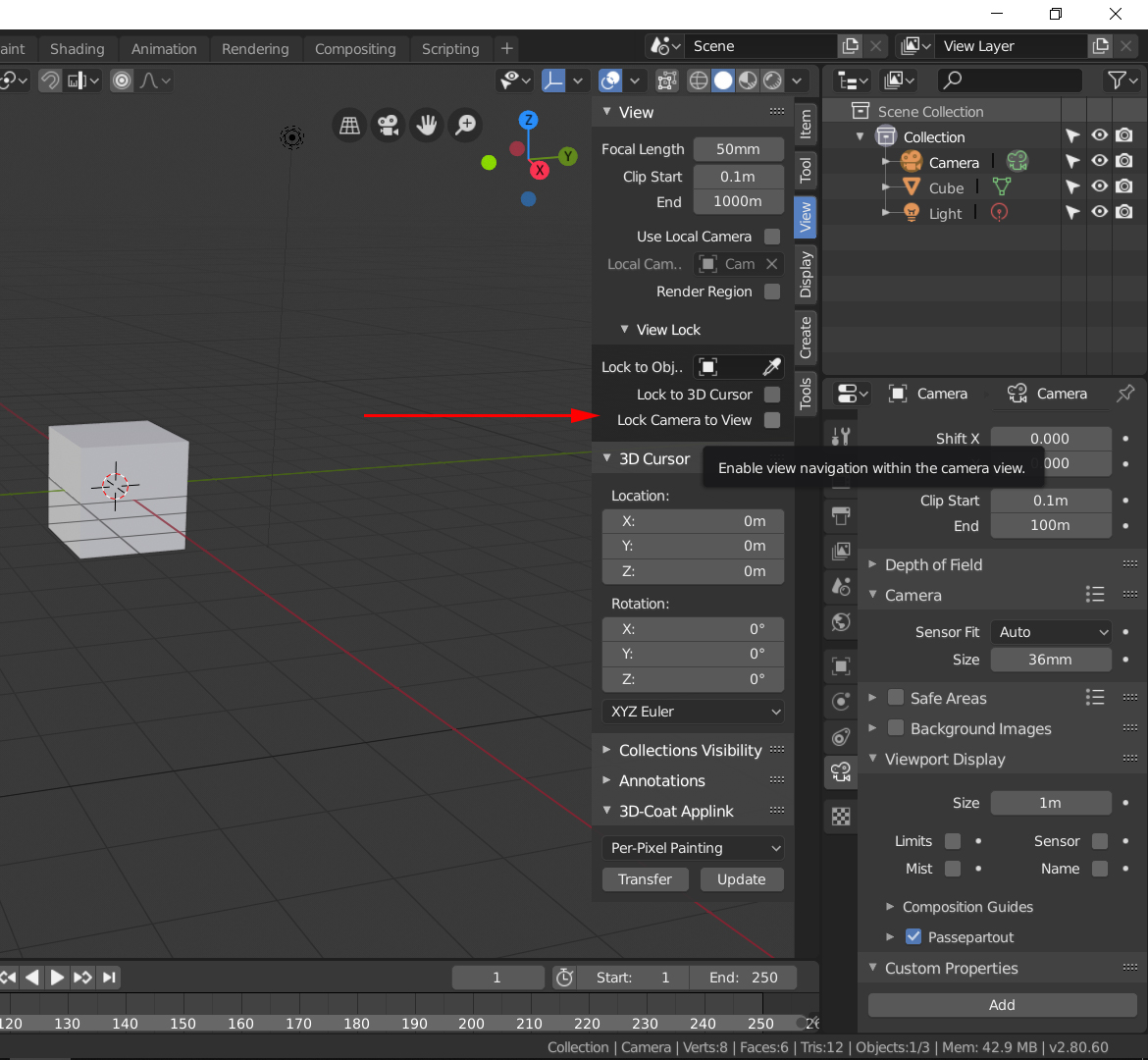 Blender 2.8 Camera Shift F HadassahoiAlexander