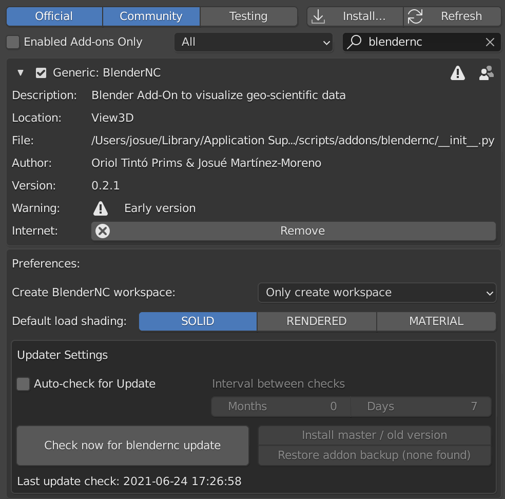Install BlenderNC — blendernc 0.4.11 documentation