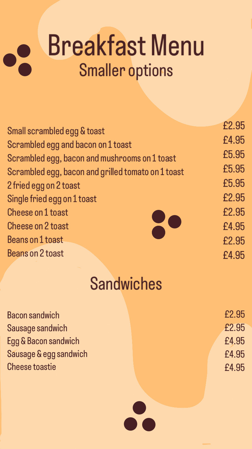 Breakfast Menu » Blends Coffee House