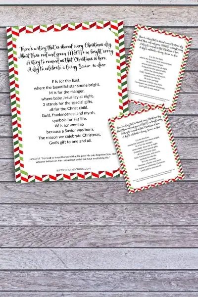 FREE Christmas M&M Poem Printable {Perfect for gifts!}