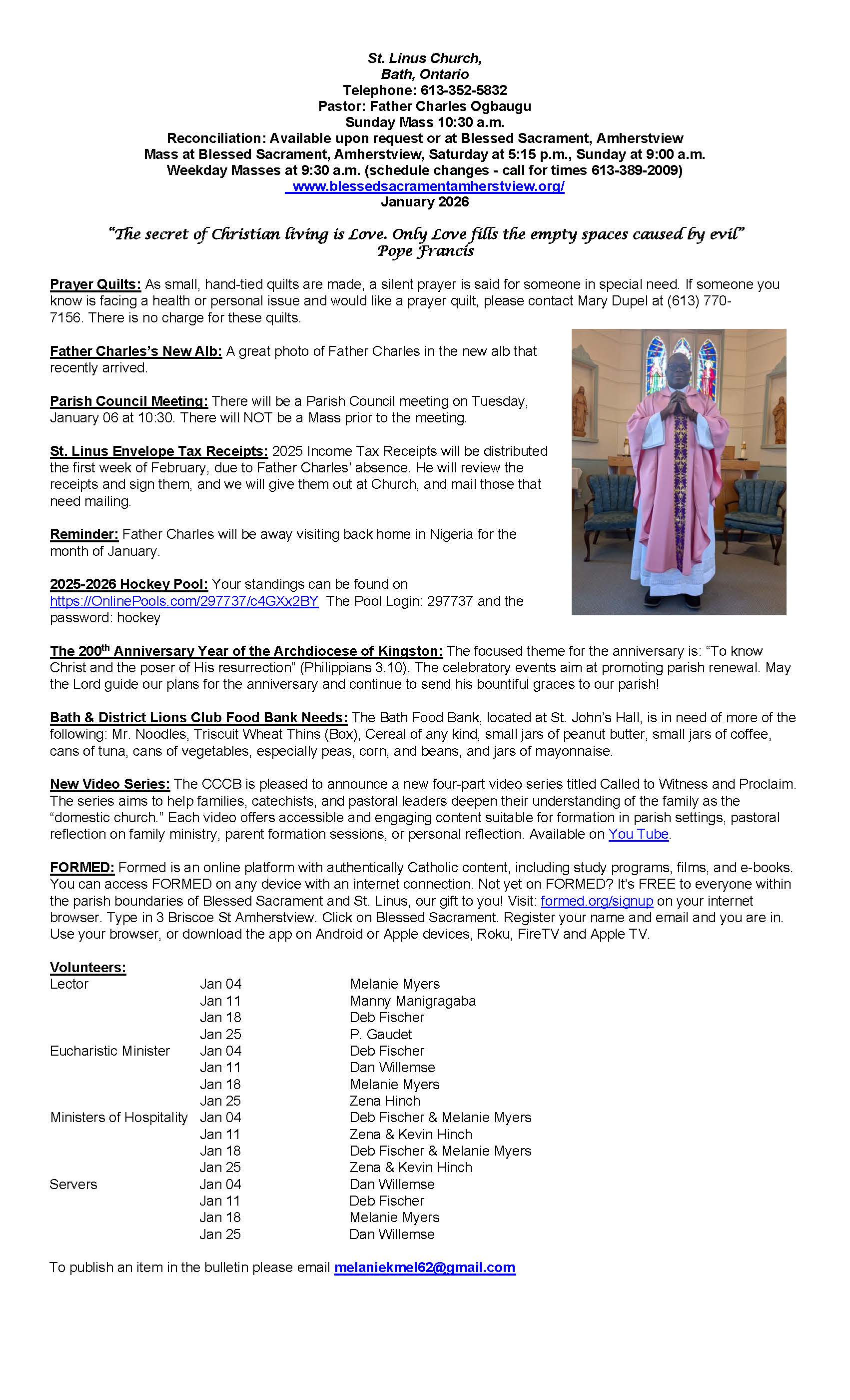 St. Linus Parish, Amherstview