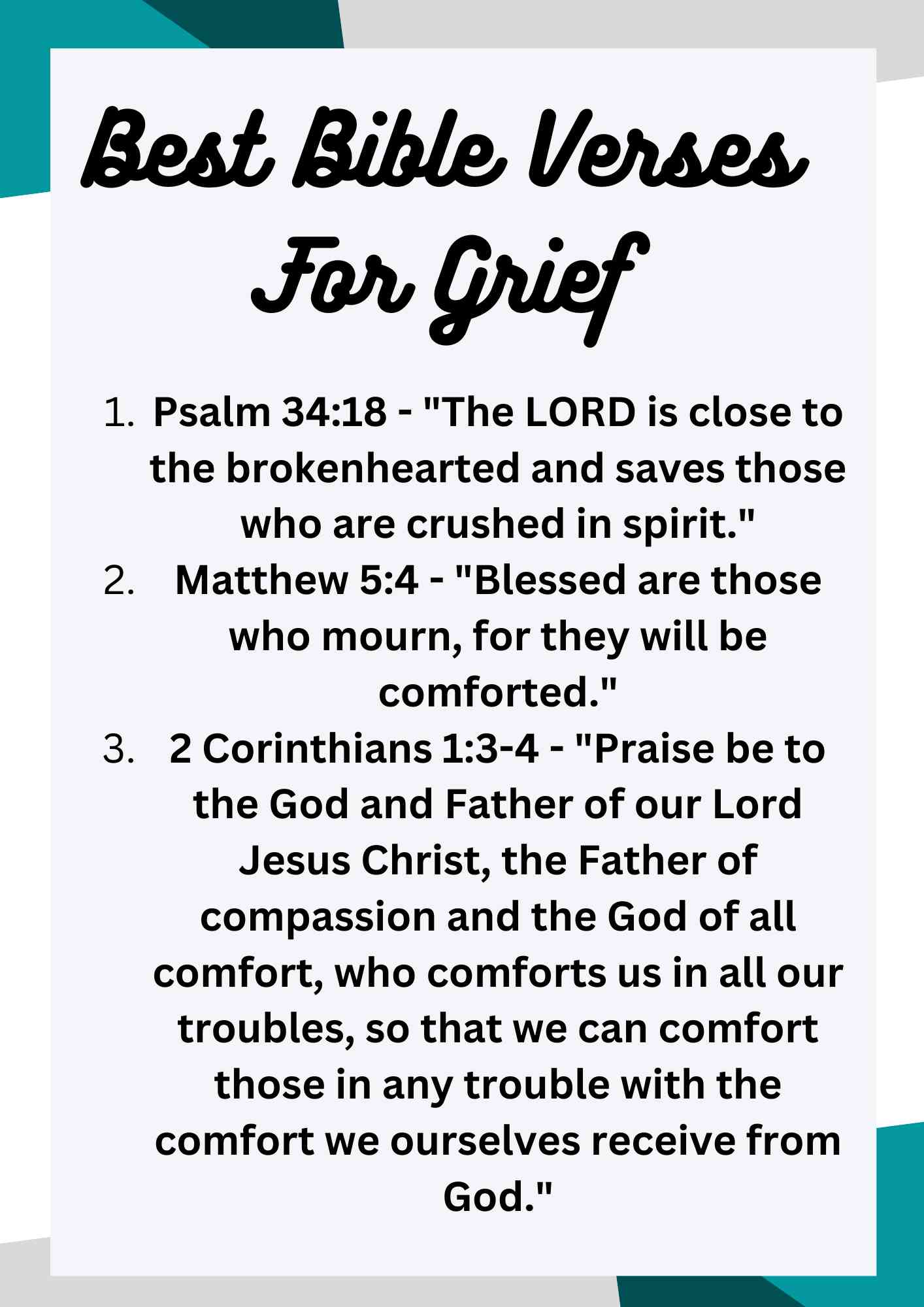 150+ Bible Verses For Grief In Loss) † ️️ Daily Blessings