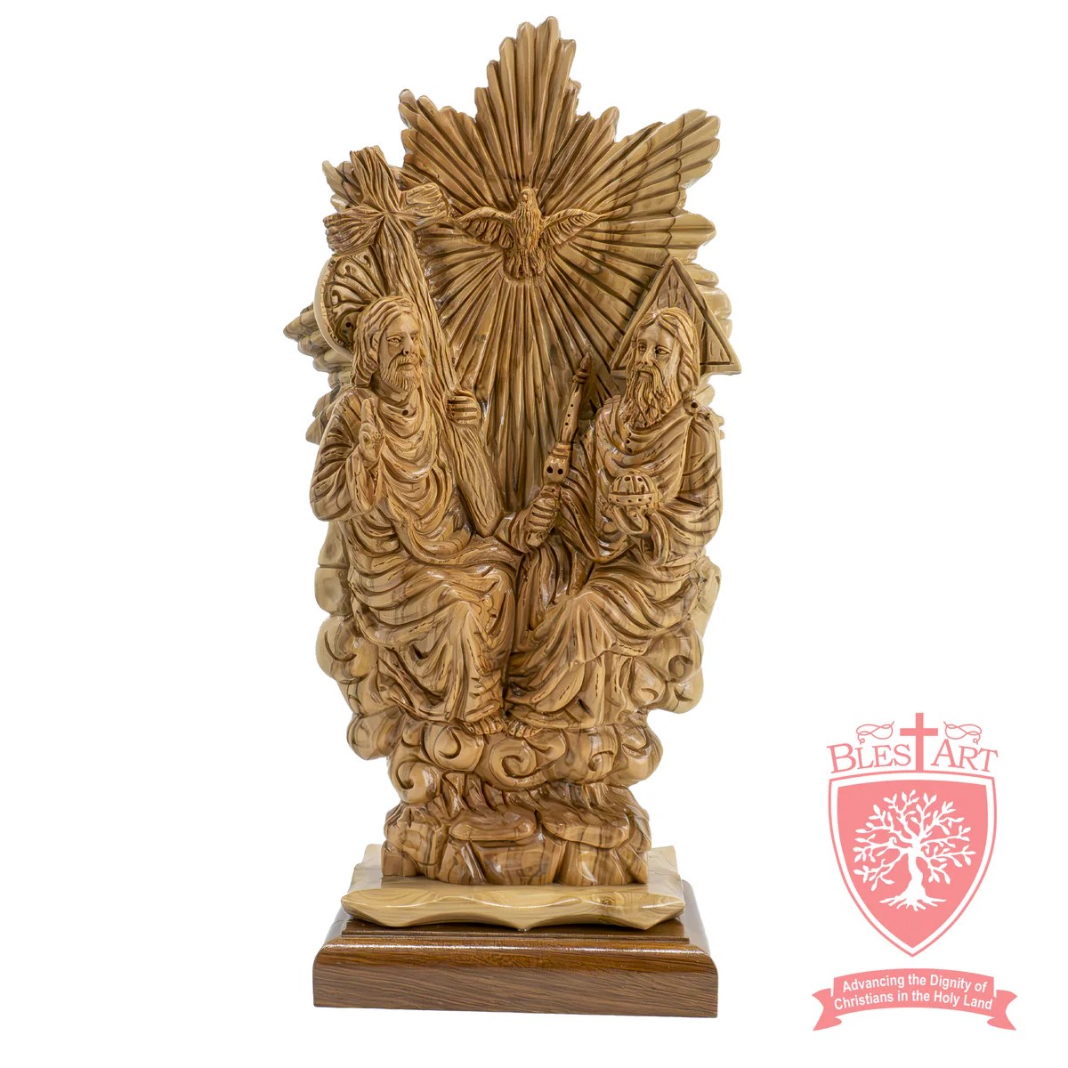 Holy Trinity Statue Olive Wood Blest Art