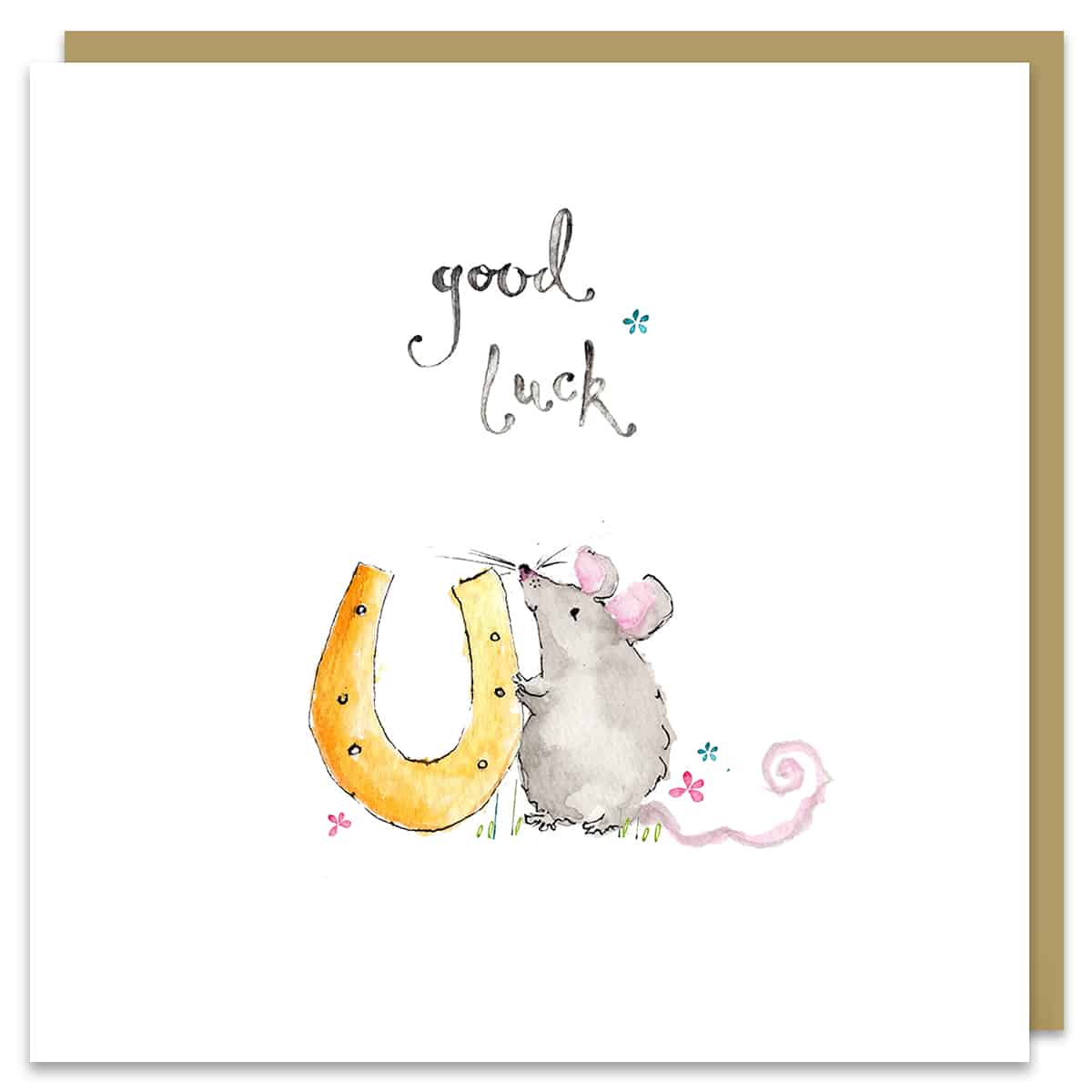 Good Luck Mouse Card by Louise Mulgrew Blightys