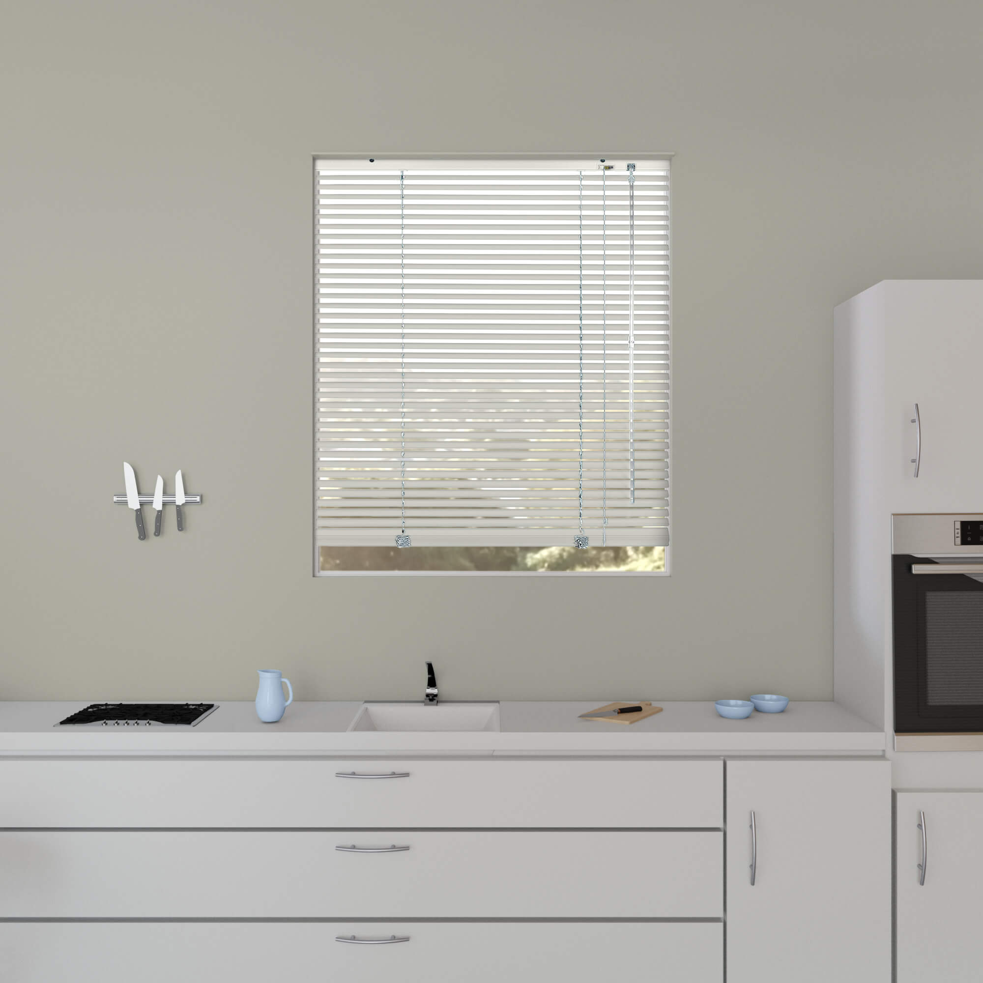 Milky White Aluminium Blind Blindskart