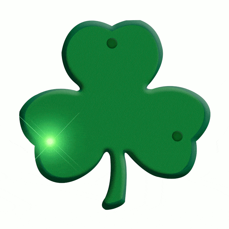 Shamrock Flashing Body Light Lapel Pins • Magic Matt's Brilliant Blinkys