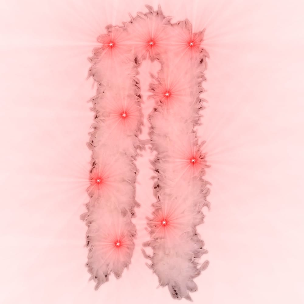 LED Feather Boa White Best Glowing Party Supplies