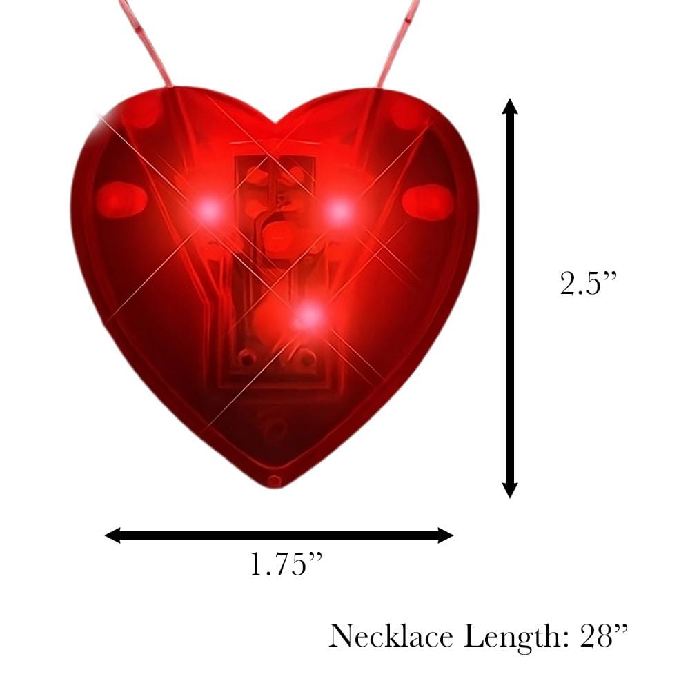 LED Flashing Red Heart Necklace