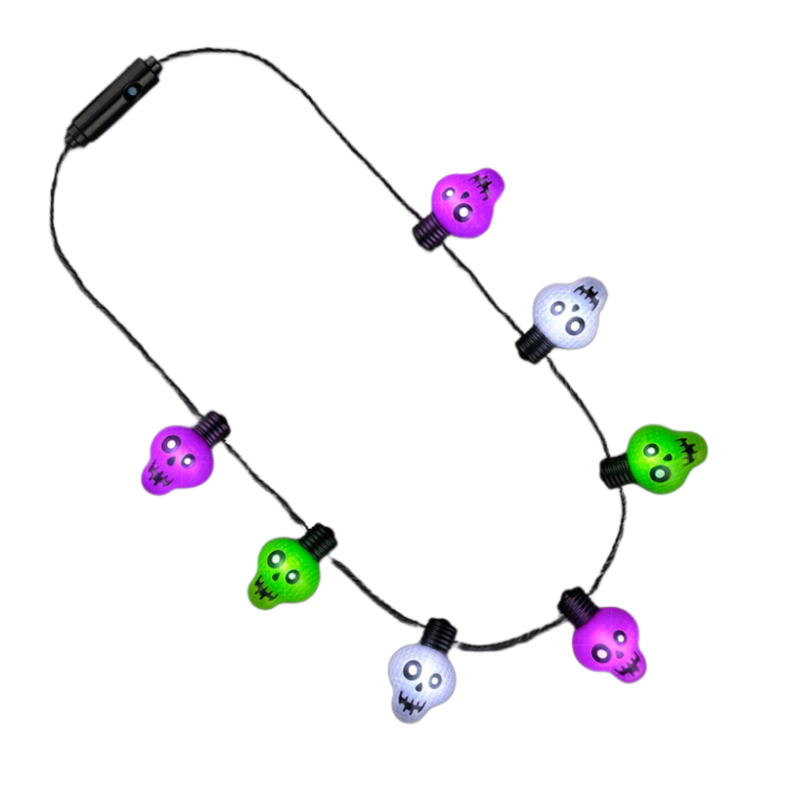 Halloween Zombie Skulls String Lights Necklace