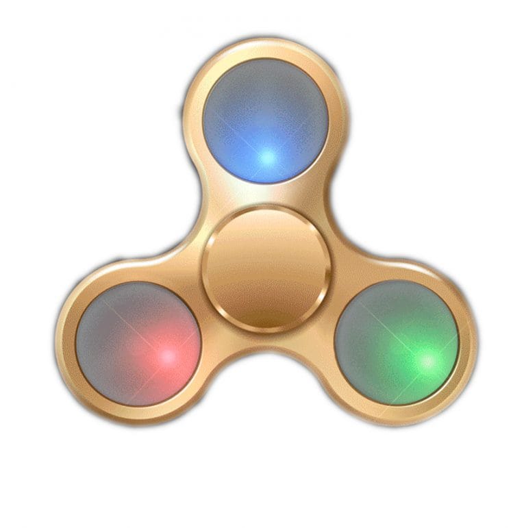 Gold Metallic LED EDC Fidget Spinner Best Glowing Party Supplies