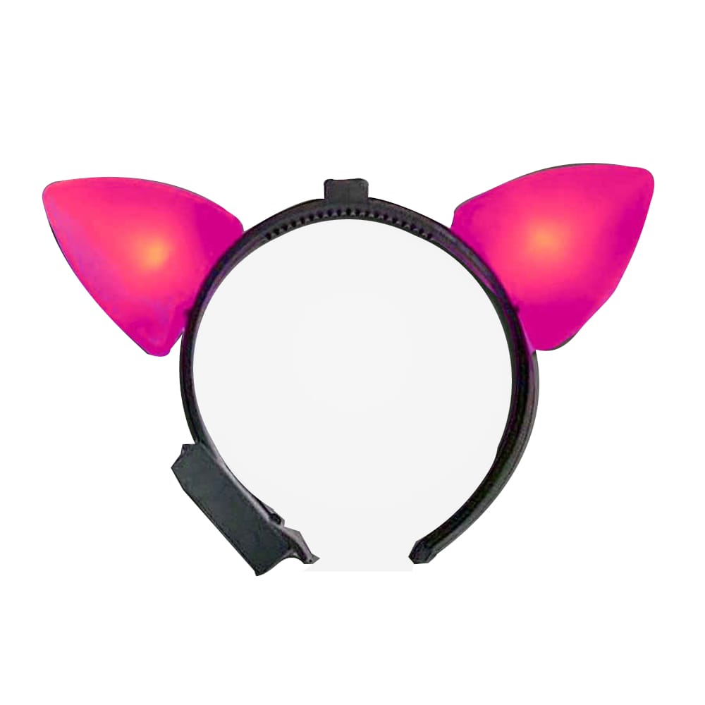 Light Up Pink Cat Ears Headband Best Glowing Party Supplies