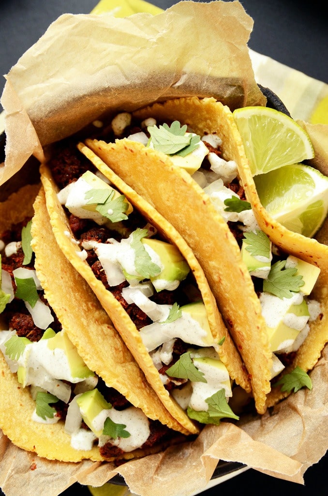 Vegan Chorizo Breakfast Tacos Made with Cauliflower Blissful Basil