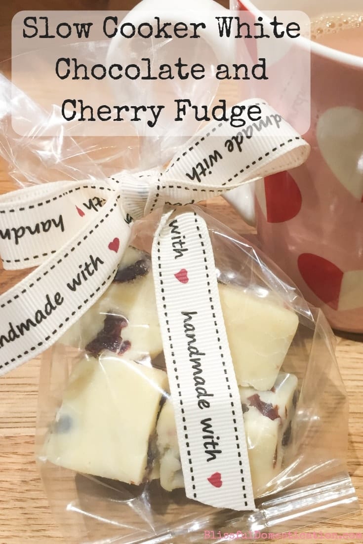 Slow Cooker White Chocolate and Cherry Fudge Blissful Domestication