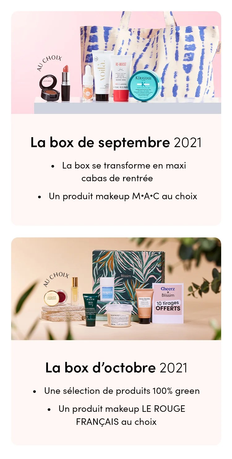 blissim septembre 2023 Votre Box D'octobre Offerte - Blissim