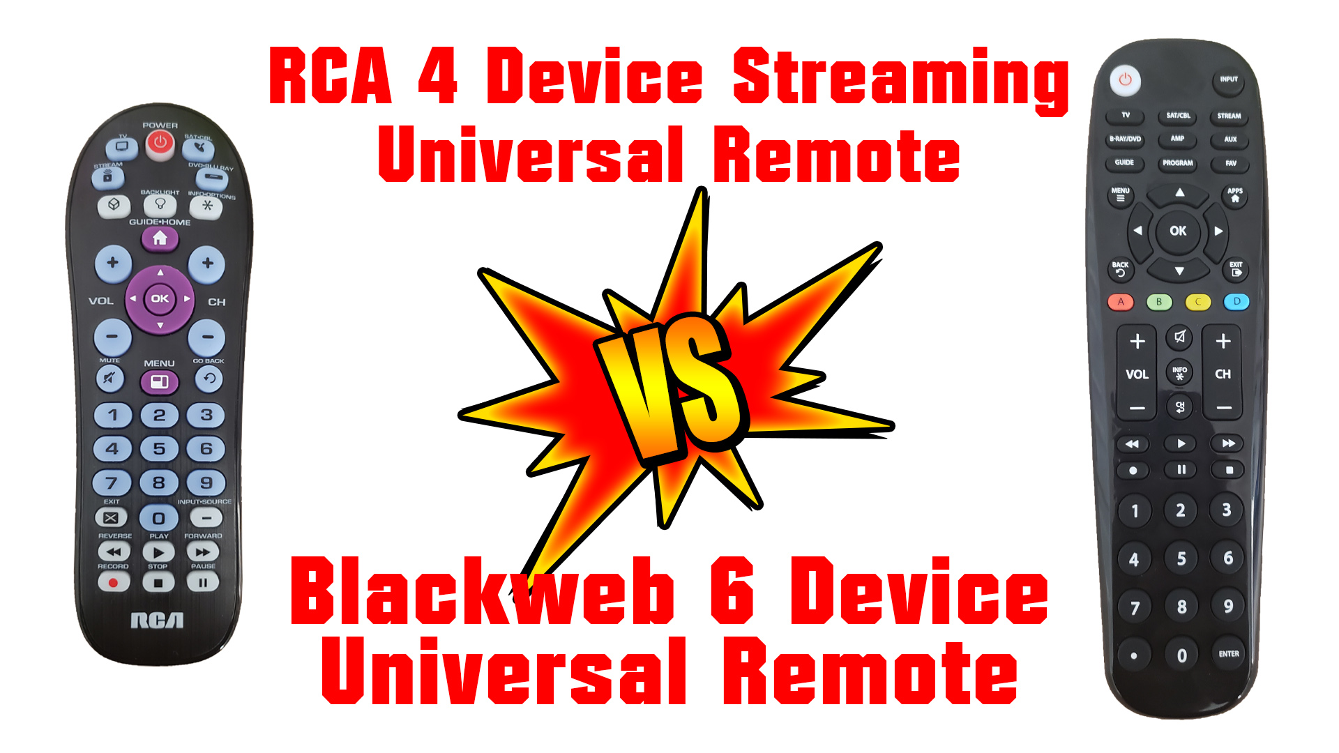 Blackweb 6 Device Universal Remote Vs. RCA 4 Device Universal Battle
