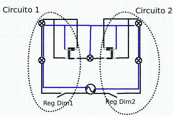 2 circuitos de focos LED que comparten foco - Ingeniería Electrónica
