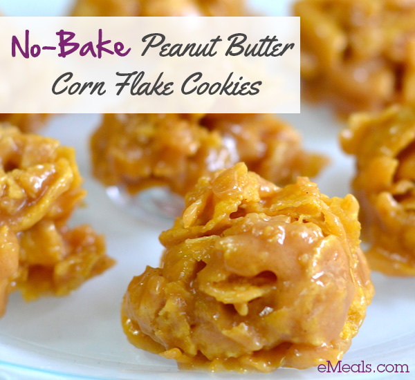 NoBake Peanut Butter Corn Flake Cookies The eMeals Blog