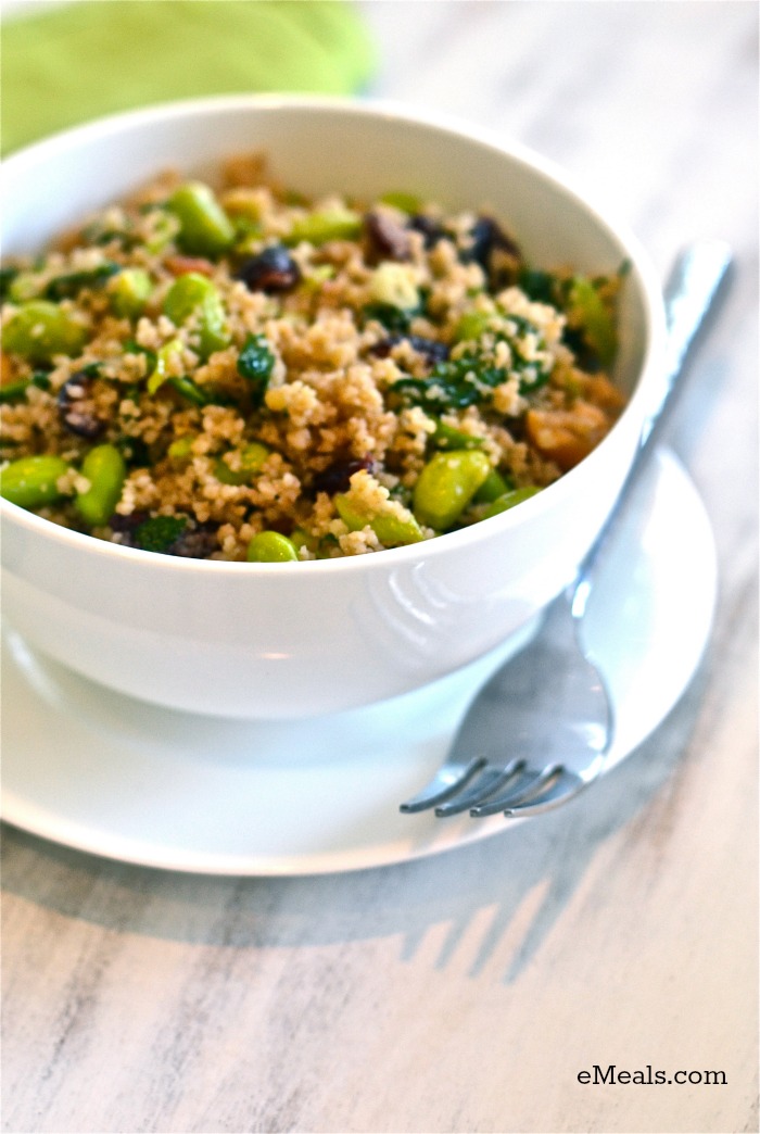 Low Calorie Dinner Recipe Citrusy Couscous and Edamame Salad The