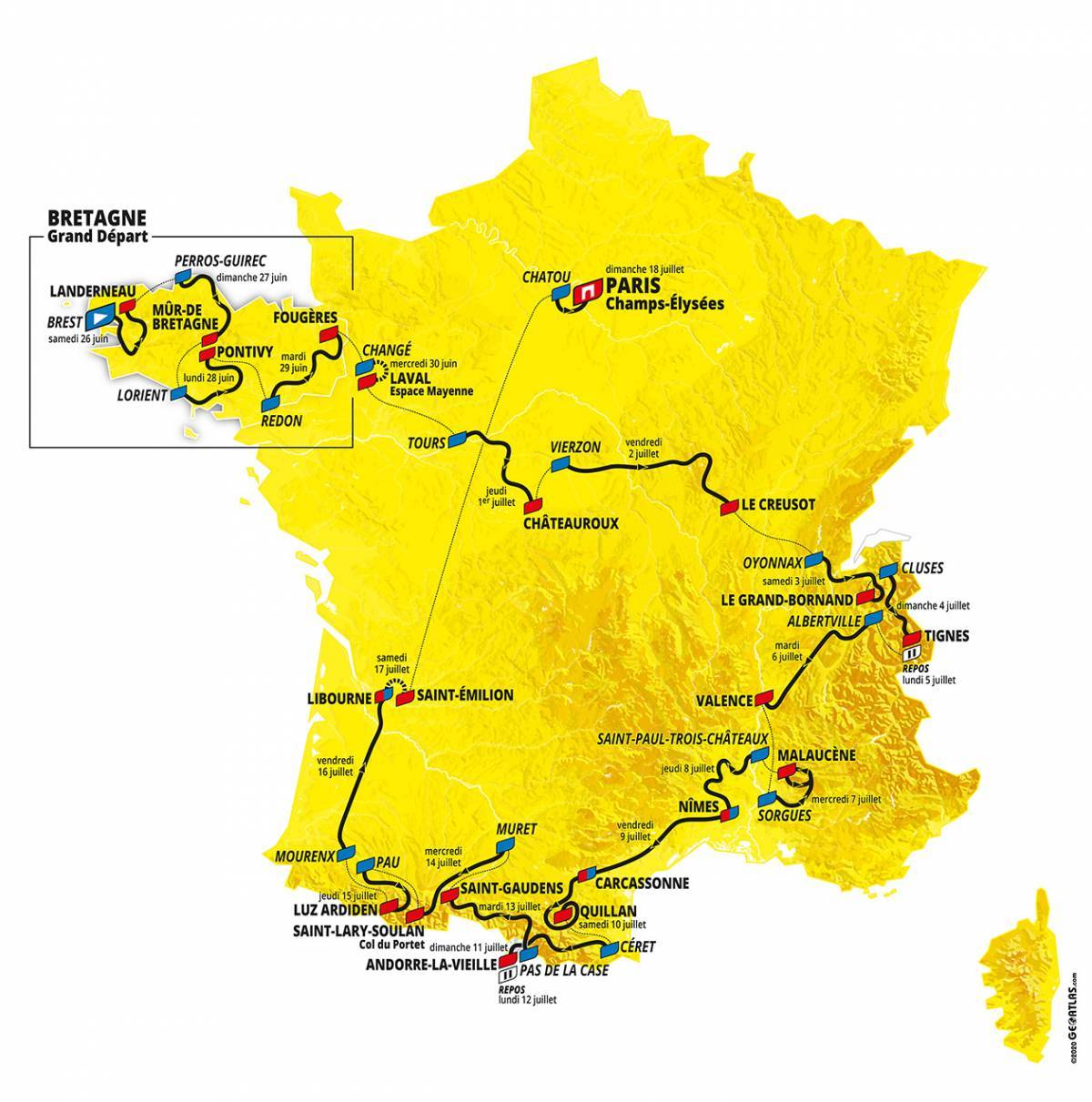 Le parcours du Tour de France 2021 Blog Pédaleur