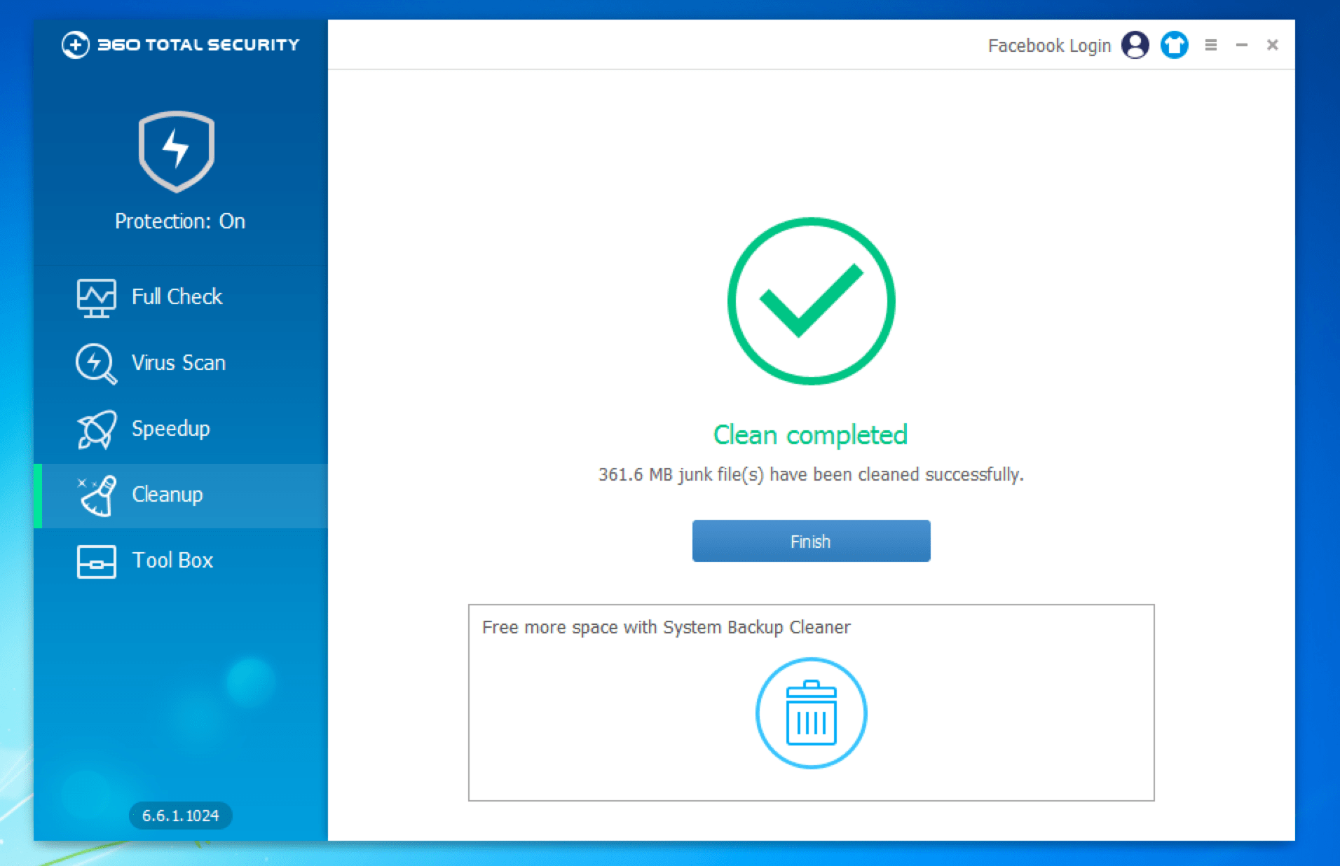 Clean up junk files and get more space 360 Total
