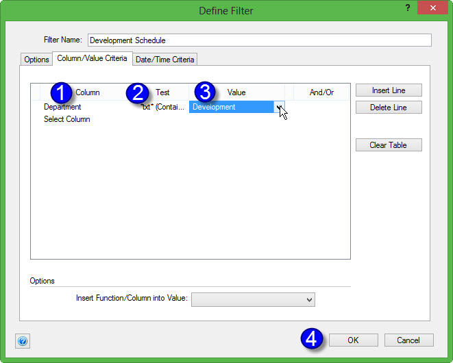 Creating Filters for CustomDefined Searches