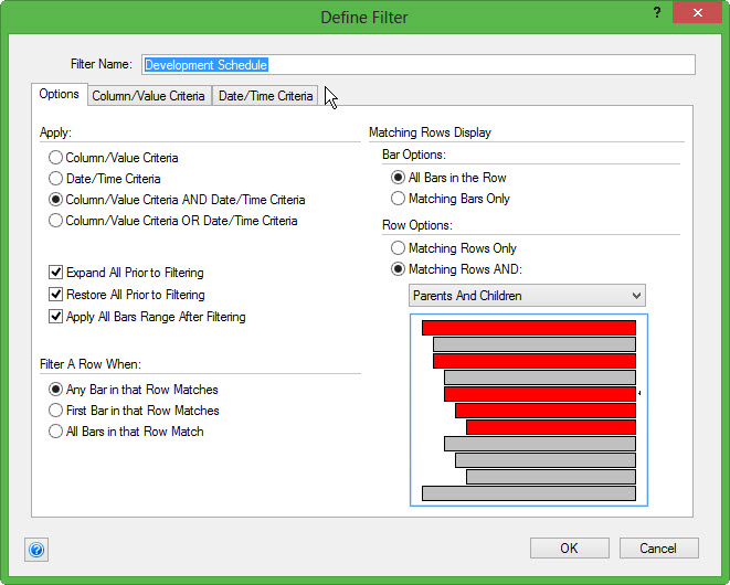 Creating Filters for CustomDefined Searches