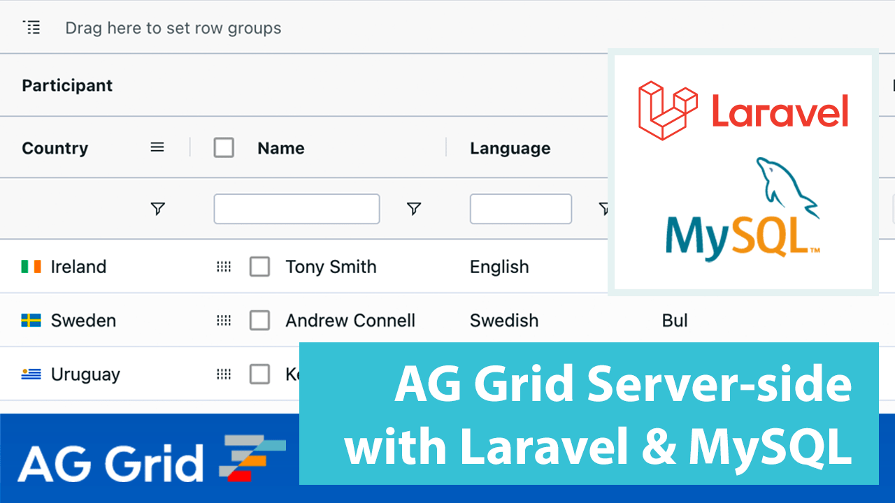 Using AG Grid ServerSide row model with Angular, Laravel & MySQL