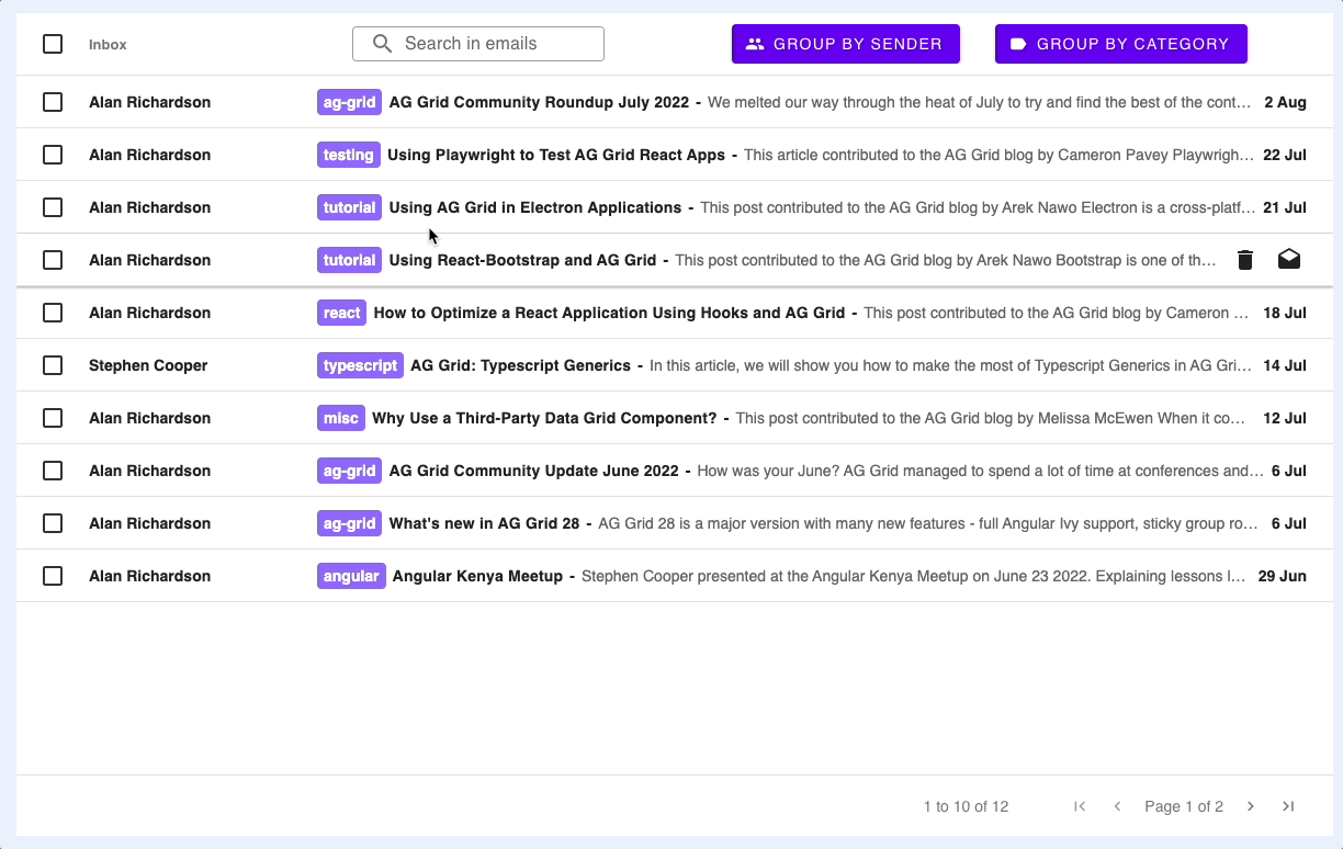 Building an Email Client with AG Grid
