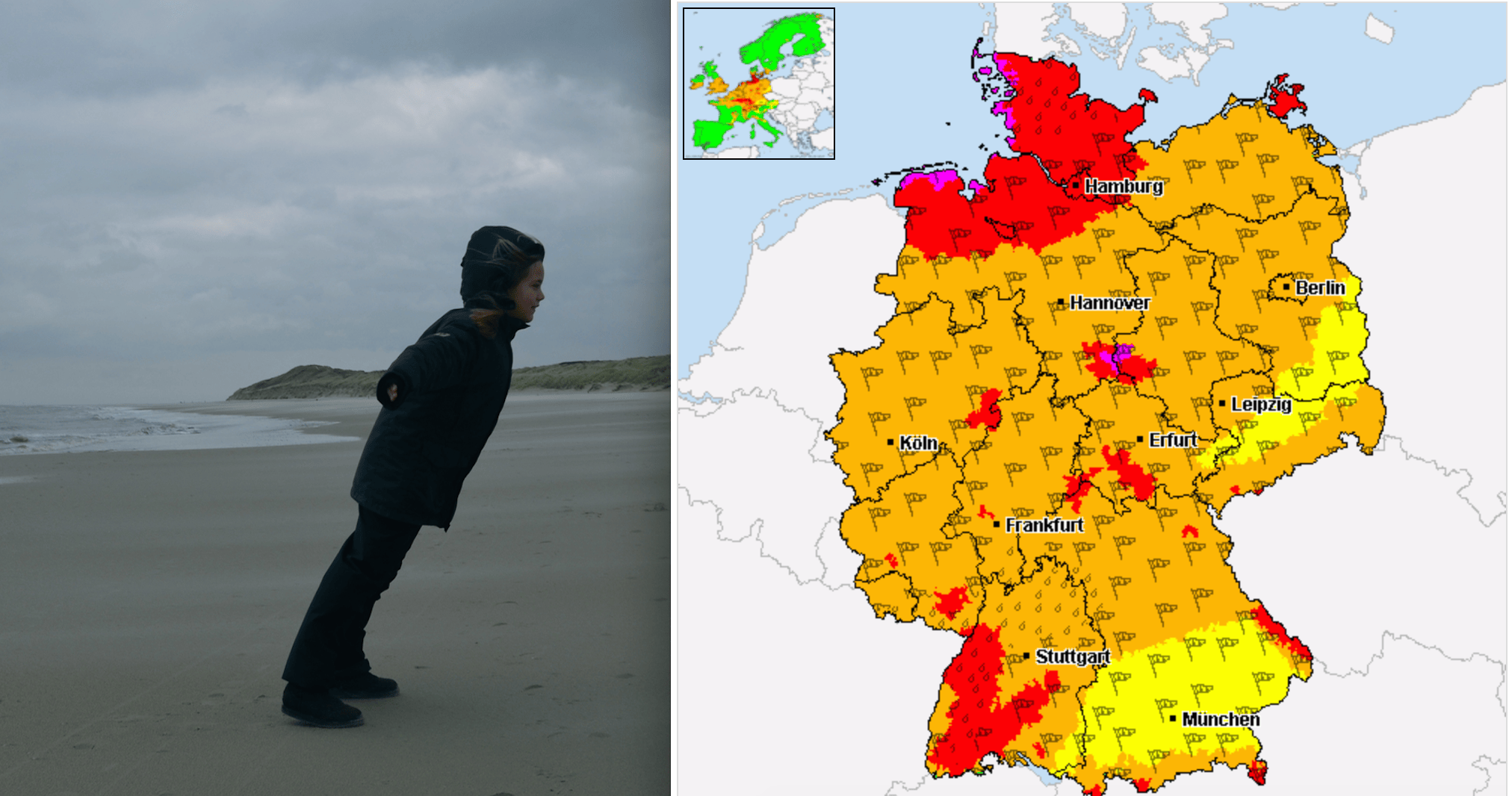 Windstärke 12 Orkantief Sebastian zieht über Deutschland