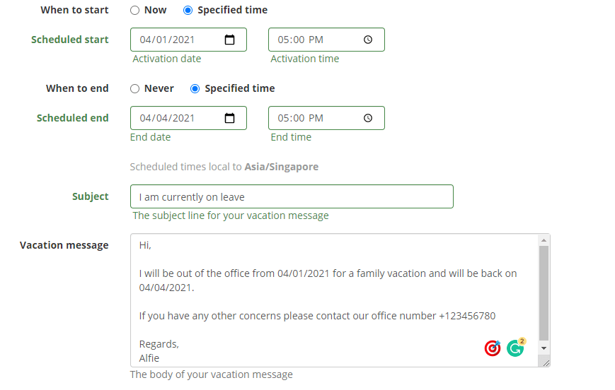 How to setup a Vacation mesage for your Anu Hosted Email account Anu