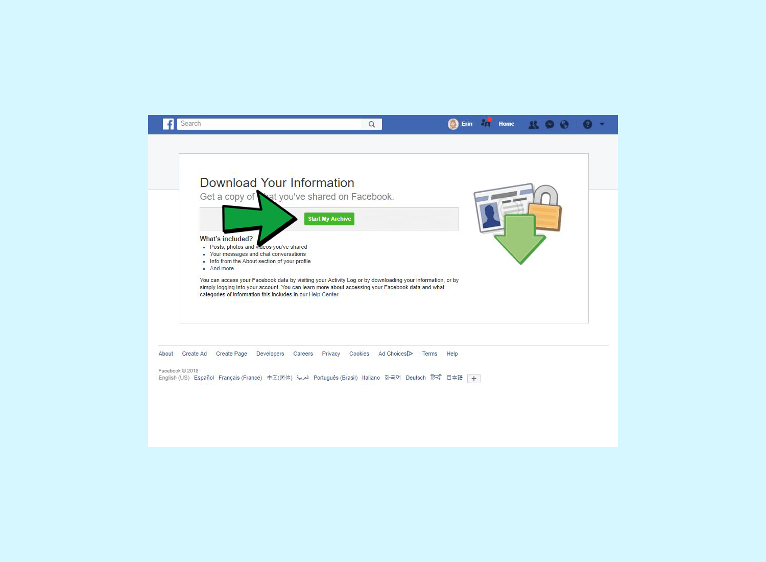 HowTo Download Your Facebook Data Erins TECH Kitchen