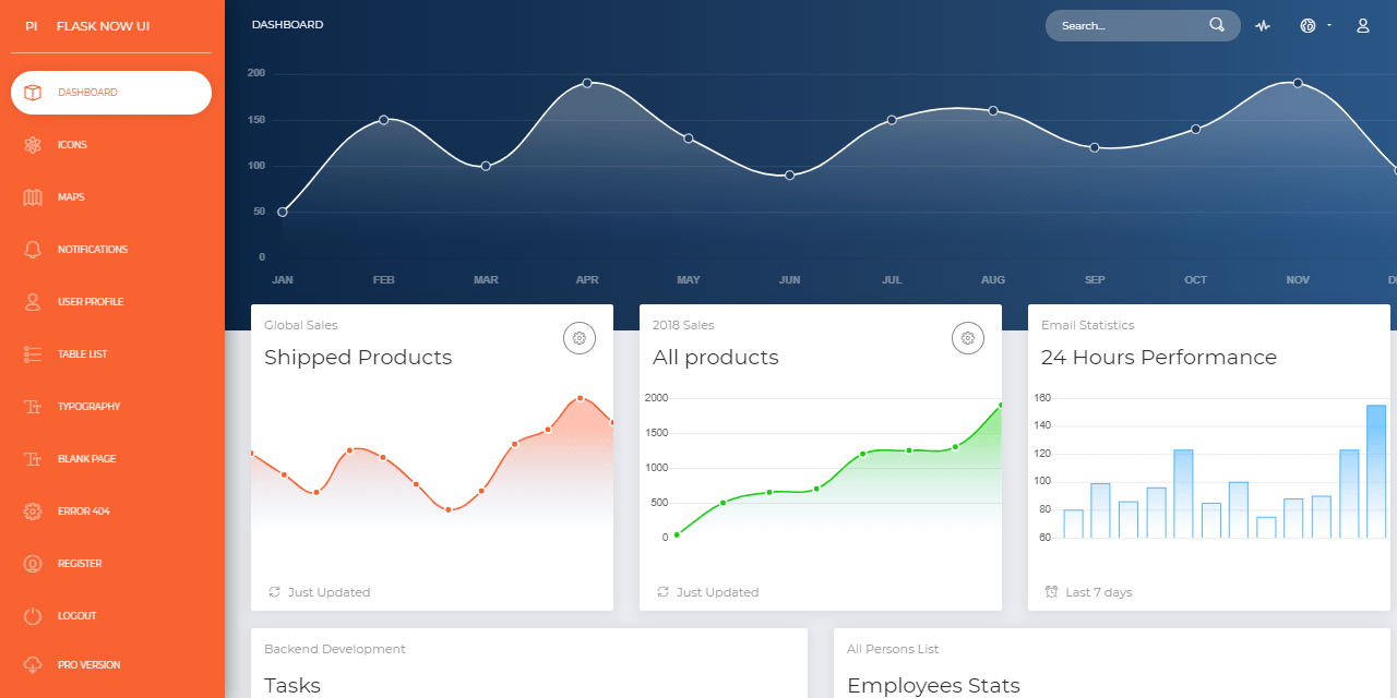 Flask Dashboard OpenSource and Free