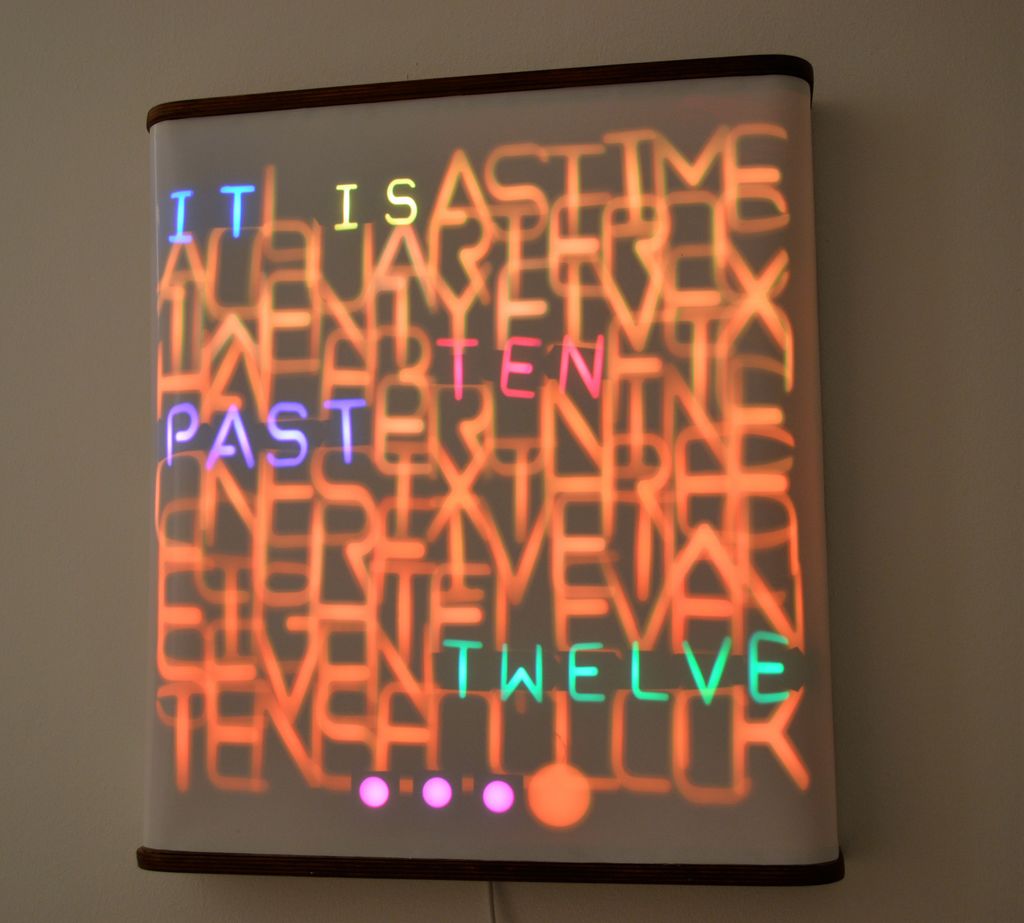 This incredible word clock is controlled by 114 servos Arduino Blog