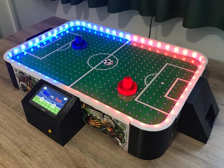 This homemade table puts a soccer spin on air hockey Arduino Blog