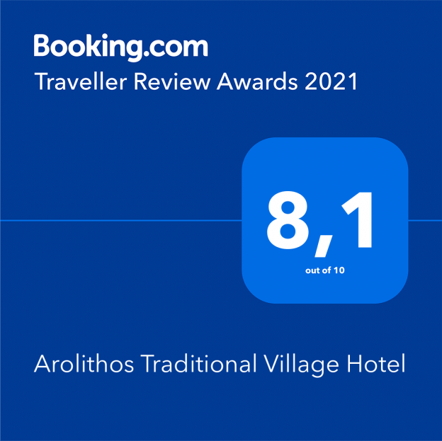 Booking 2021 award for our hotel! Arolithos blog