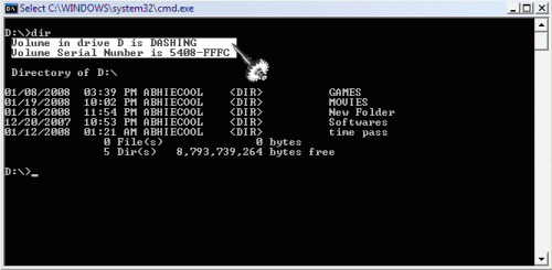 How to select text in command prompt