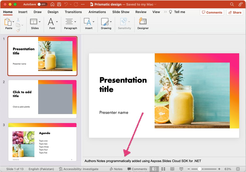 Enhance your PowerPoint Presentations with Notes Using REST API