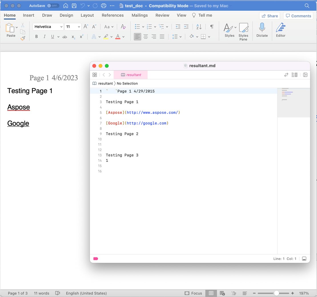 Word to Markdown using C Word to MD DOC to Markdown